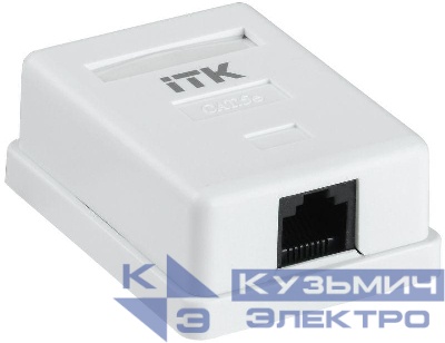 Розетка компьютерная 1-м ОП RJ45 кат.5E UTP бел. ITK CS2-1C5EU-12
