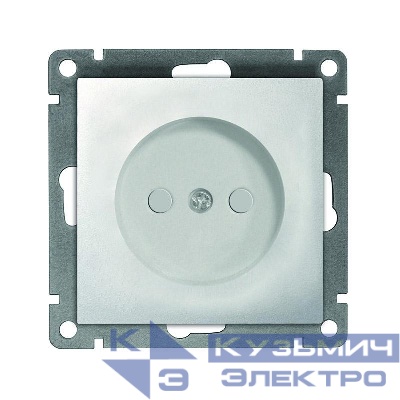 Розетка 1-м СП Афина 16А IP20 без заземл. защ. шторки механизм серебр. Universal A0047-S