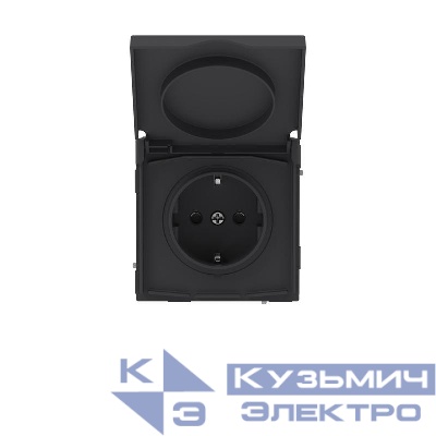Розетка силовая KANT IP44 2P+E защ. шторки с крышкой черн. уголь DKC 7012013