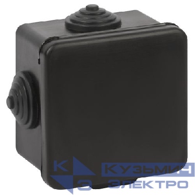 Коробка распаячная ОП 65х65х50мм с гермовводами 4 входа IP54 черн. KOR-65-65-50-4g-B Эра Б0061797