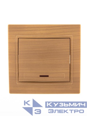 Выключатель 1-кл. Mira с подсветкой ясень LEZARD 701-4747-111