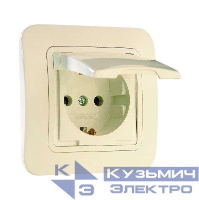 Розетка 1-м СП Lillium 16А IP20 без заземл. крем. Makel 70229
