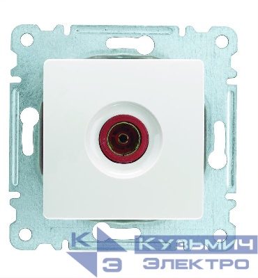 Розетка телевизионная проходная TV Lillium 12дБ с панелью механизм бел. Makel 30001007