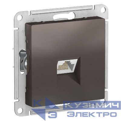 Розетка компьютерная AtlasDesign RJ45 кат.6A механизм мокко SE ATN000686