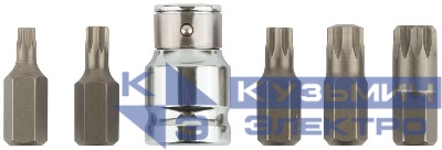 Набор бит дюймSPLINEдюйм CrV (уп.6шт) FIT 57846