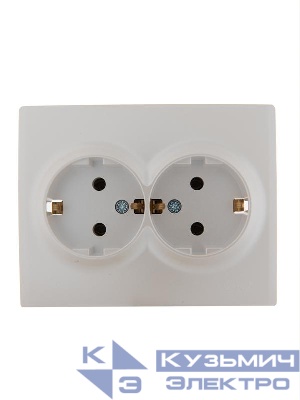 Розетка 2-м СП Karina с заземл. термопласт жемчуж./бел. перламутр. LEZARD 707-3000-127B