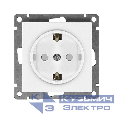 Розетка 1-м СП Афина 16А IP20 с заземл. защ. шторки механизм бел. Universal A0049