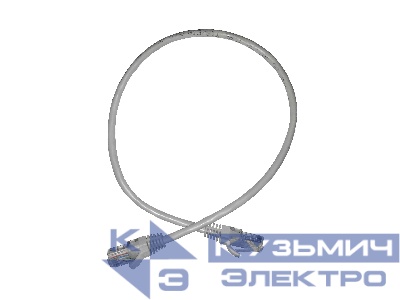 Патч-корд UTP4 cat 5е, 0,5м, ВС, LSZH, серый, литой коннектор NETKO Optima