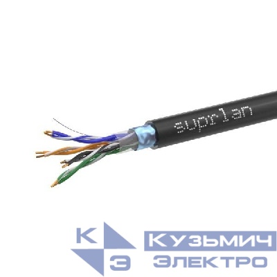 Кабель витая пара F/UTP кат.5E 4х2х24AWG solid Cu PE Out. Median 305м (м) SUPRLAN 01-1034-1