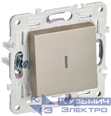 Выключатель проходной 1-кл. SKANDY 10А SK-V08Sh с индикацией шампань IEK SK-V12-1-10-K37