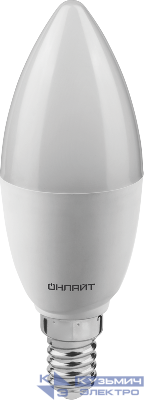 Лампа светодиодная 90 452 OLL-C37-15-230-2.7K-E14-FR 15Вт свеча 2700К тепл. бел. E14 1500лм 176-264В ОНЛАЙТ 90452