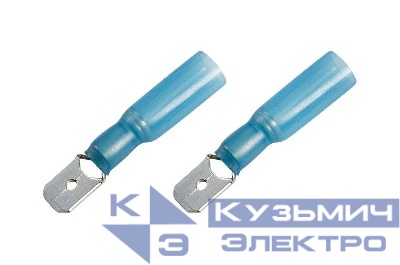 Клемма плоск. изол. термоус. (КПИт штекер - 6.35мм) 1.5-2.5кв.мм (DRS/MDD2-250) (уп.100шт) Rexant 08-0334