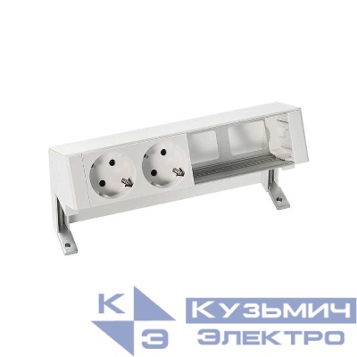 Блок розеточный настольный 2х2P+E 2 пустых мод. бел. Simon 400 42402000-130