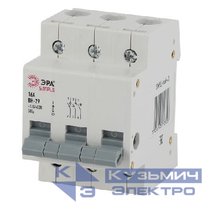 Выключатель нагрузки 3п 16А ВН-29 SIMPLE-mod-63 ЭРА Б0039253