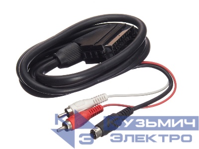 Шнур аудио-видео штекер SCART- штекер 2RCA+ штекер SVHS (1,5м) блистер, Netko