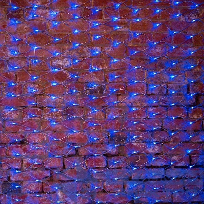 Гирлянда светодиодная "Сеть" 2х1.5м 288LED син. 24Вт 230В IP65 свечение с динамикой провод ПВХ прозр. Neon-Night 215-043