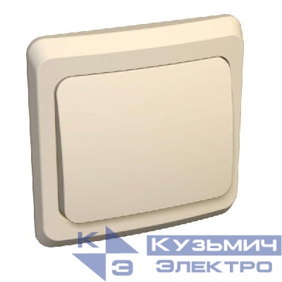 Выключатель кнопочный 1-кл. СП Этюд 10А IP20 с самовозвратом крем. SE KC10-001K