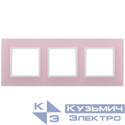 Рамка 3-м 14-5103-30 стекло Elegance роз.+бел. ЭРА Б0034520