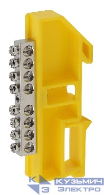 Шина PE "земля" на DIN-изоляторе ШНИ-6х9-8 NO-222-91-1 никелирован. Д желт. Эра Б0044140