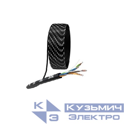 Кабель витая пара U/UTP кат.5E 4х2х24AWG solid CCA PE Outdoor Simple черн. (м) UL-4-PE-A Эра Б0044436