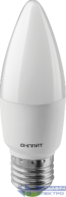 Лампа светодиодная 61 960 OLL-C37-10-230-4K-E27-FR 10Вт свеча 4000К нейтр. бел. E27 1000лм 176-264В ОНЛАЙТ 61960
