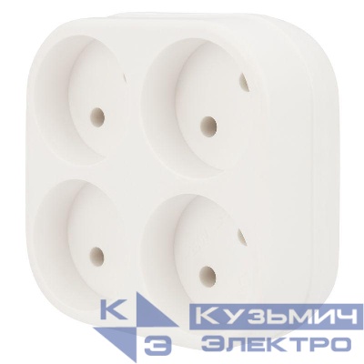 Разветвитель 4-м без заземл. 6-10А бел. Rexant 11-1072