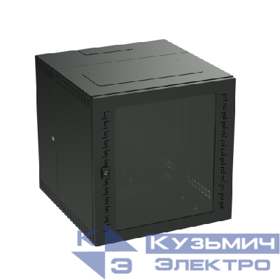 Шкаф телекоммуникационный навесной 12U (600х600х650) дверь стекло RAL9005 DKC R5STI1265GSB