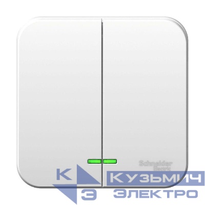 Выключатель 2-кл. ОП Blanca 10А IP20 (сх. 5) 250В с подсветкой бел. SE BLNVA105101