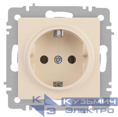 Розетка 1-м СП Accent 6-202-02 16А IP20 250В 2P+E Schuko сл. кость Intro Б0063683