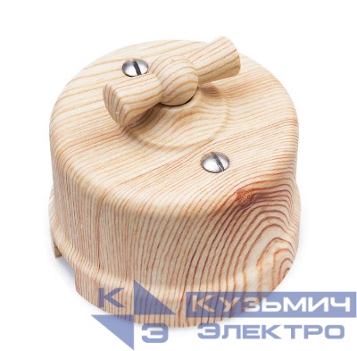 Выключатель поворотный 2-кл. ОП Лизетта 10А IP20 ретро 4 полож. ABS-пластик карельская сосна Bironi B1-202-13