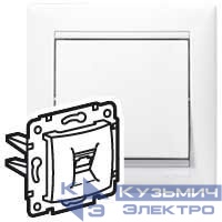 Розетка телефонная 1-м СП Valena RJ11 механизм бел. (DIY-упак.) IEK 694274