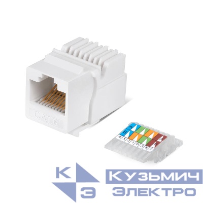Вставка Keystone Jack RJ45 (8P8C) кат.6 без инструмента Toolless бел. Cabeus 7959c