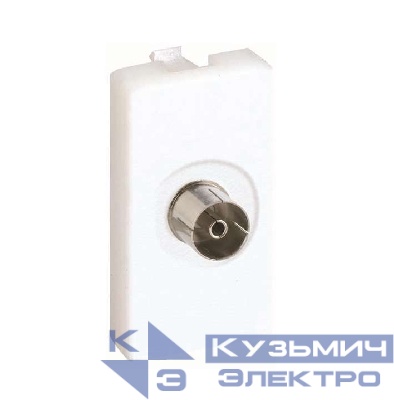 Плата с разъемом TV "мама" пайка 22.5х45мм бел. Simon Connect K102B-9