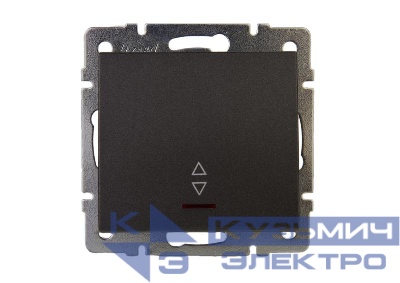 Переключатель проходной 1-кл. Rain с подсветкой матов. механизм черн. графит LEZARD 703-4188-114