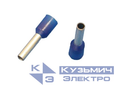 Штыревой втулочный кабельный наконечник E 2510 (НШВИ F=10мм) 2,5мм2, изолированный, синий, 100шт., NETKO Optima