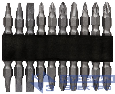 Набор бит набор 10 шт CrV 65мм двухсторонние FIT 57650