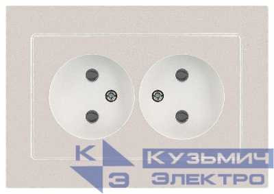 Розетка 2-м СП Accent 6-204-06 16А IP20 250В 2P AL/CU перламутр. Intro Б0063446