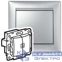 Выключатель 2-кл. СП Valena 10А IP31 с подсветкой механизм алюм. (DIY-упак.) IEK 694344
