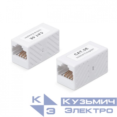 Адаптер проходной RJ45-RJ45 (8P8C) кат.5E неэкранир. WR-CA-8P8C-C5E бел. WRline 505223