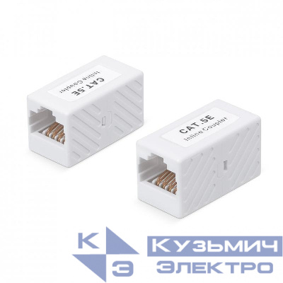 Адаптер проходной RJ45-RJ45 (8P8C) кат.5E неэкранир. WR-CA-8P8C-C5E бел. WRline 505223