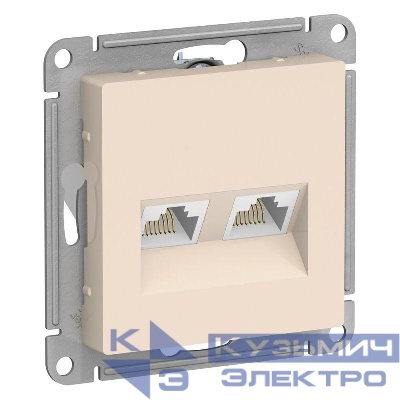 Розетка компьютерная 2-м AtlasDesign RJ45 кат.5E механизм беж. SE ATN000285