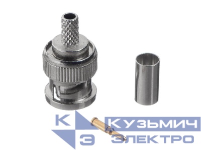 Коннектор BNC для 3C-2V, цинк/медь, для обжимного инструмента NETKO Optima