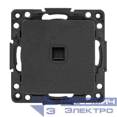 Розетка компьютерная 1-м Стокгольм RJ45 механизм черн. PROxima EKF EZK01-035-10