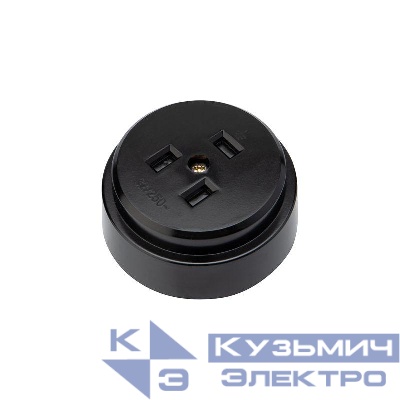 Розетка РШ для электрической плиты 32А 250В 2Р+РЕ (ОУ) черн. Rexant 11-8983