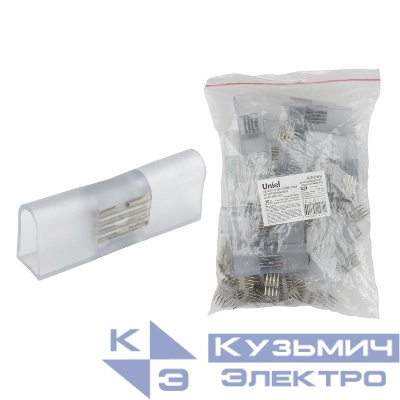 Соединитель прямой UTC-K-14/N22 CLEAR 025 POLYBAG для светод. лент ULS-N22 RGB NEON 220В 4 контакта. (уп.25шт) Uniel UL-00005794