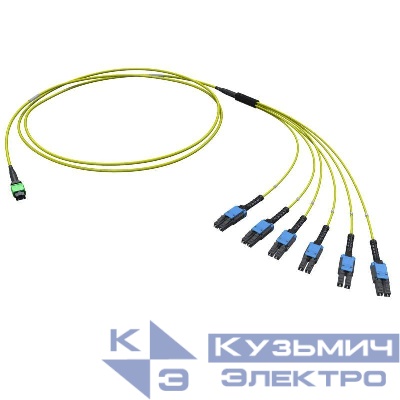 Сборка оптическая разветвительная 12ОВ 9/125 OS2 1xMTP PRO(12)/6хLC-UPC Duplex Uniboot тип полярности - прямая (Tx-->Rx) 2м(предустановленная конфигурация: MTP Male тип полярности - прямая (Tx-->Rx) DKC RNFML12S02