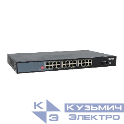 Коммутатор неуправляемый промышленный U-2GX/SFP-24GTP-R 2 порта 1000Base-X SFP 24 порта 10/100/1000Base-T(X) RJ45 c PoE монтаж в 19" стойку TSX EKF TSX-U-2GX/SFP-24GTP-R