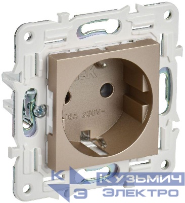 Розетка SKANDY 16А с заземл. без защ. шторок SK-R05Sh шампань IEK SK-R11-16-K37