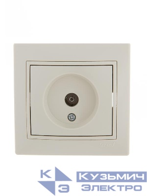 Розетка телевизионная проходная TV СП Mira крем./крем. LEZARD 701-0303-129