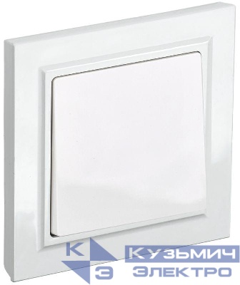 Выключатель 1-кл. СП BRITE ВСР10-1-0-БрБ 10А в сборе бел. IEK BR-V10-0-10-K01-F